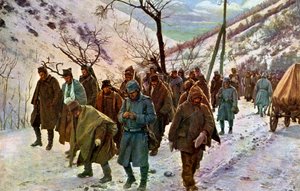 Erster Weltkrieg: Verwundete serbische Gefangene von Unbekannter Künstler