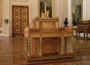 Schreibtisch mit kleinem Schrank, von David Roentgen (1743-1807), Neuwied von Unbekannt