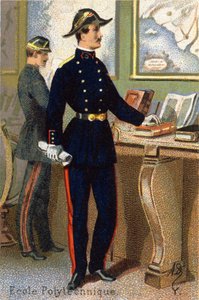 Y: Polytechnische Schule. Gravur in "Militäralphabet". Initialen des Illustrators: A. D. Unbekannter Verlag. Chromolithographien Ende des 19. Jahrhunderts. von Unbekannt