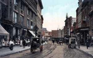 Yonkers, New York - North Broadway Street in der Stadt nördlich der Bronx, New York City, frühes 20. Jahrhundert (Postkarte) von Unbekannter Künstler