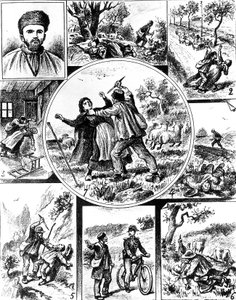 Die Vacher-Affäre, in Frankreich Ende des 19. Jahrhunderts, einer der ersten Serienmörder, 1895-1898, Gravur