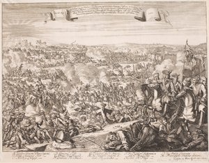 Flugblatt auf die Schlacht bei Luzzara im Jahr 1702 von Unbekannter Stecher