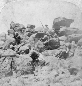 Ein verzweifelter Stand am Modder River, Südafrika, 2. Burenkrieg, 18. Dezember 1899 von Underwood and Underwood