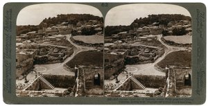 Alte königliche Stadt Samaria, wo Philipp Christus predigte, Blick nach Westen, Palästina, 1900 von Underwood and Underwood