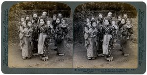 Große Schwestern und kleine Brüder im Land der aufgehenden Sonne, Yokohama, Japan, 1904