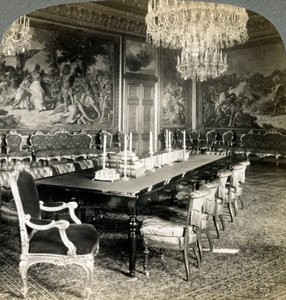 Ratssaal von König Oskar II., Königspalast, Stockholm, Schweden von Underwood and Underwood