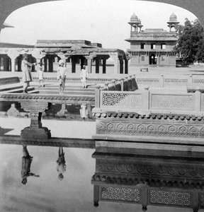 Hof des Mogulkaiserpalastes, Fatehpur Sikri, Indien