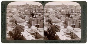 Jerusalem und der Ölberg, Blick nach Osten vom Lateinischen Hospiz, Palästina, 1900er von Underwood and Underwood