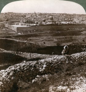 Jerusalem, gesehen vom Südosten, zeigt den Standort des Tempels, Palästina