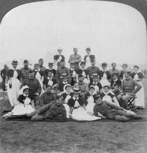 Medizinisches Personal und Krankenschwestern des allgemeinen Krankenhauses Nr. 9, Bloemfontein, Südafrika, Burenkrieg