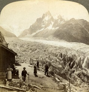 Mer de Glace vom Chapeau, in der Nähe von Chamonix, Frankreich von Underwood and Underwood