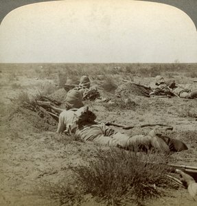 An der Frontlinie mit den Besten der Königin, Modder River, Südafrika, Burenkrieg von Underwood and Underwood
