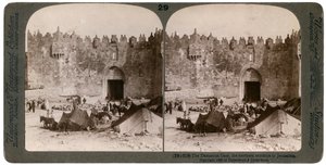 Das Damaskustor, der nördliche Eingang nach Jerusalem, Palästina, 1896