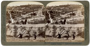 Der Garten Gethsemane und der Ölberg, Palästina von Underwood and Underwood