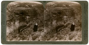 Die Schlucht von Brook Cherith und das Elijah-Kloster, Palästina, 1890 von Underwood and Underwood