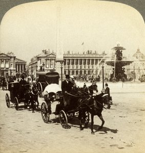 Der Obelisk und der Brunnen, Place de la Concorde, Paris, Frankreich, 19. Jahrhundert von Underwood and Underwood