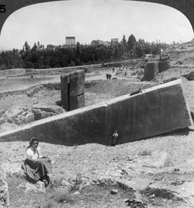 Die Ruinen von Baalbek Balabakk, Syrien, 1900 von Underwood and Underwood