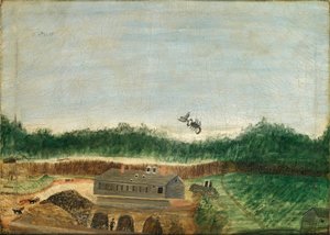 Landschaft mit Skorpion und Vogel