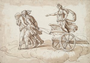Diana in einem von zwei Frauen gezogenen Wagen von Unknown