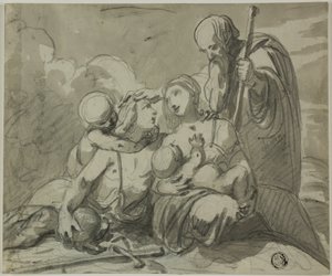 Heilige Familie mit Kriegerheiligem von Unknown
