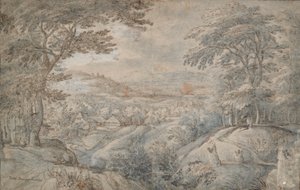 Landschaft mit Fernsicht im Tal von Unknown