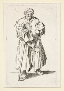 Der fettleibige Bettler mit gesenkten Augen von Unknown