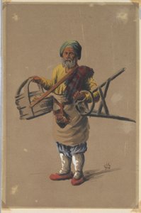 Russischer (?) Mann mit Korb und Hocker von Unknown