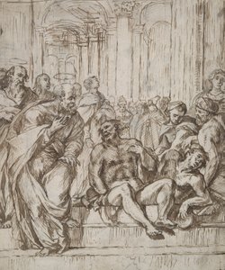 Heilung des Lahmen durch die Heiligen Petrus und Paulus von Unknown