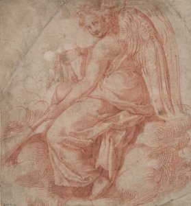 Sitzender Engel mit Dudelsack von Unknown