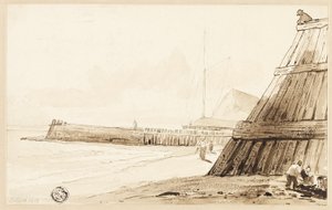 Palisade entlang der Küste