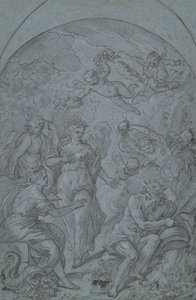 Studie für eine Allegorie mit Flussgott und Fülle