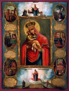 Die Muttergottes Unsere Liebe Frau von Pochaev, russische Ikone, zweite Hälfte des 18. Jahrhunderts von Unknown
