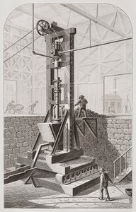 Stempelwerk aus dem 19. Jahrhundert, auch bekannt als Stempelbatterie oder Stempelwerk von Unknown artist