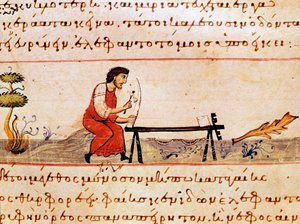 Ein Handwerker bearbeitet Elfenbein von Unknown artist