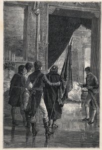 Eine Abordnung der Carbonari, der nationalistischen Geheimgesellschaft, wird Ferdinand I. der Beiden Sizilien (ehemals Ferdinand IV. von Neapel) 1820 vorgestellt