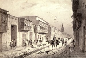 Eine Straße in Valladolid in Lima, Peru. von Unknown artist