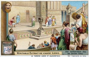 Eine Theateraufführung im antiken Griechenland - Liebig Chromolithographie