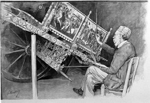 Ein traditioneller sizilianischer Karrenmaler. Gravur des 19. Jahrhunderts von Unknown artist