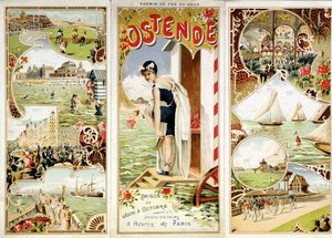 Werbung für die Nordbahn: Ostende, 5 Stunden von Paris, späte 19. Jahrhundert