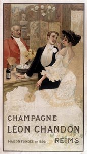 Werbeplakat für Léon Chandon Champagner, Ende des 19. Jahrhunderts