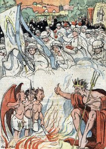 Nach einer Zeit des Verbots religiöser öffentlicher Veranstaltungen beginnen Prozessionen und Wallfahrten in Frankreich wieder. Illustration aus „Le pèlerin“ Mai 1921