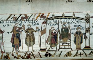 Nach dem Tod von Eduard dem Bekenner wurde Harold 1066 zum König gekrönt (Detail)
