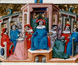 Allegorie des Gesetzes (Miniatur) aus dem Codex Justinianus