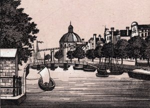 Amsterdam, Holland: Ansicht des Singel-Kanals. in „Die Welt illustriert 168 Ansichten“ undatiert (Ende des 19. Jahrhunderts)