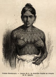Eine indische Frau Mondurucu (oder Mundurucu), ein Stamm des Staates Para, in der Region des Flusses Tapajos von Unknown artist