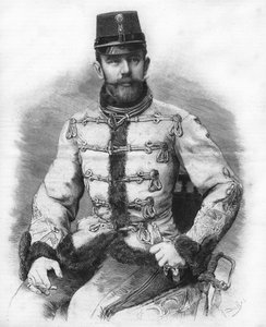Erzherzog Rudolf von Habsburg (1858-1889), Kronprinz von Österreich. Gravur von 1889