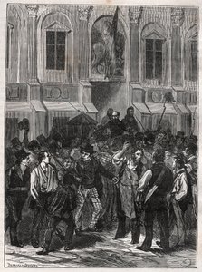 Armand Barbes, französischer Revolutionär (1809-1870) vor seiner Verhaftung am 12. Mai 1839 - Gravur von 1882 in „Histoire de dix ans: 1830-1840“ Louis-Blanc (1811-1882)