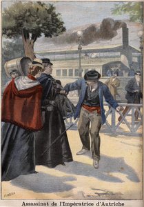 Ermordung von Kaiserin Elisabeth von Österreich (Sissi) durch einen italienischen Anarchisten in Genf von Unknown artist