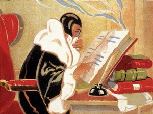 Astrologe: Nostradamus studiert ein Buch