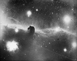 Astronomische Glasplattenaufnahme des Nebels von Zeta Orionis